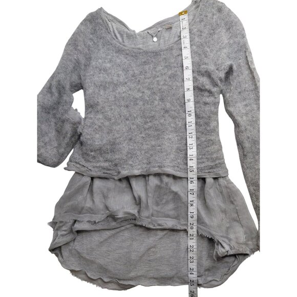 Anthropologie Long Sleeve Gray Wool Alpaca Nylon Blend Tunic Sweater L - Picture 5 of 11